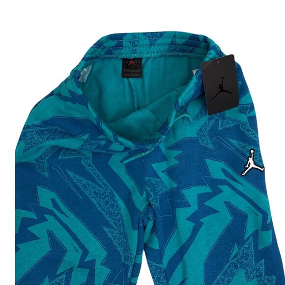 Jordan Sweatpants All Over Print Blue Fleece Joggers Size Youth Medium 10/12 NWT - Picture 3 of 3
